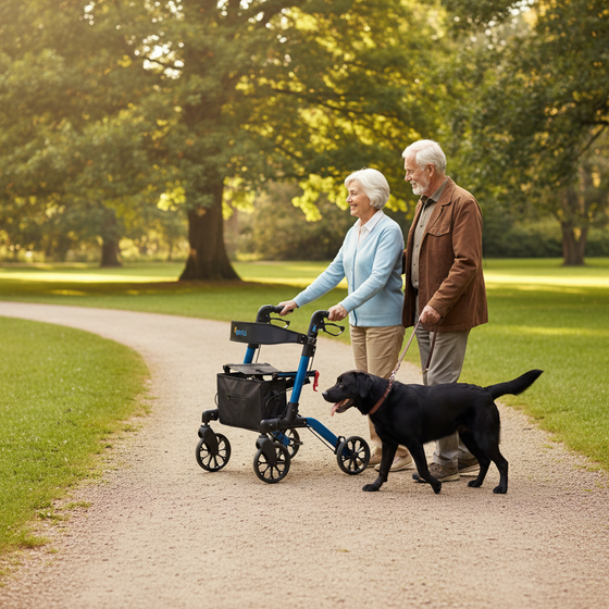 ALT - R006 Four - Wheel Aluminium Rollator – Lightweight Folding Walker - Active Mobility Ltd