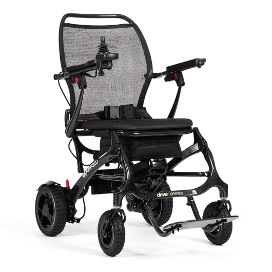 Drive AirFold Carbon Fibre Folding Electric Wheelchair 15.8kg Airline Safe USB - Active Mobility Ltd