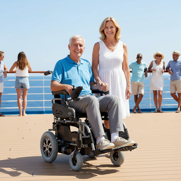 Karma Falcon Folding Compact Electric Wheelchair 20-Mile Range Crash Test Approved