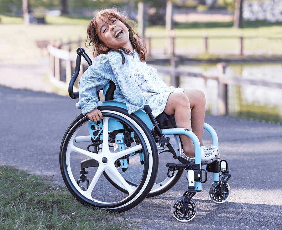 Ki Mobility Little Wave Clik XP Children's Active Wheelchair, Lightweight, Growth-Adjustable from 8" Seat, Transit Approved - Active Mobility Ltd