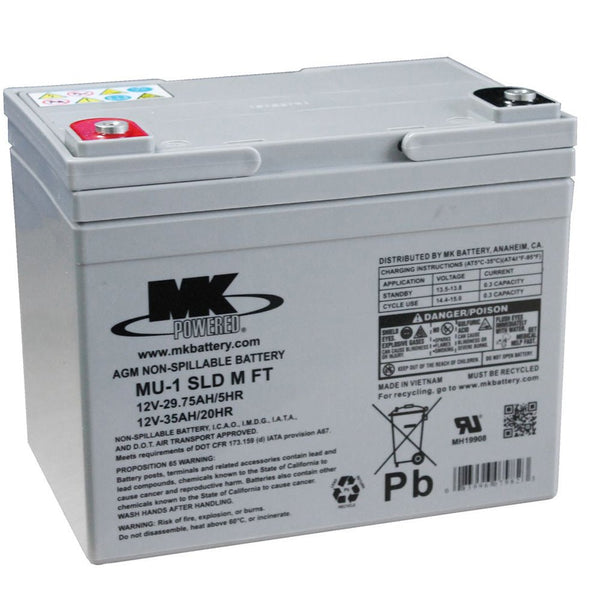 A Pair of 35AH MK AGM Battery